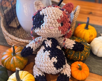 Crochet plush calico kitty cat
