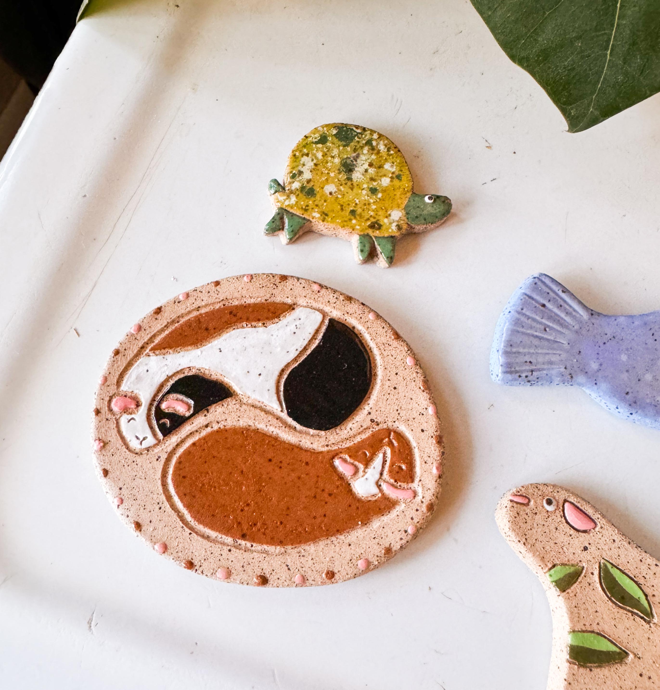 Aimants Céramique Vietri Animaux Marins - Lot 4 Magnets Artisanaux Italie étoile, Tortue