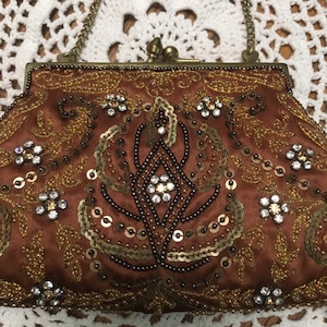 Moyna Briwn Hand Beaded Evening Bag -  Free Shipping!