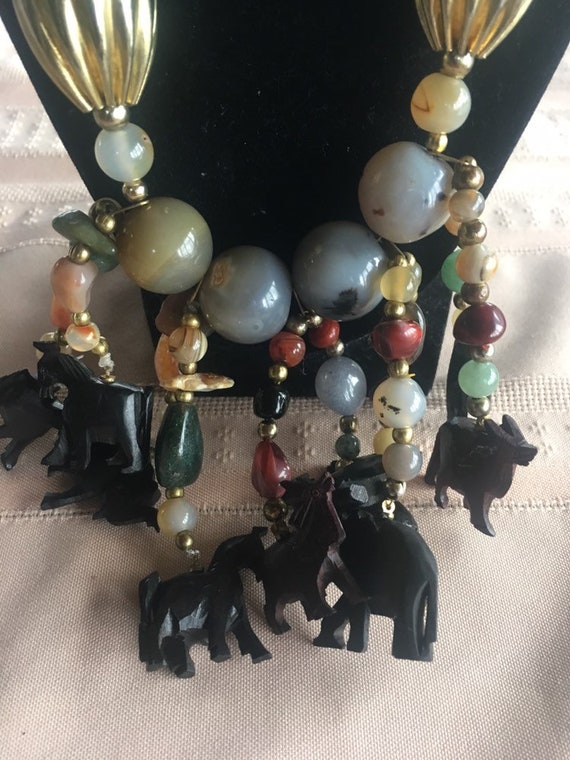 Semi Precious Stones Necklace; BoHo Style -Free S… - image 1