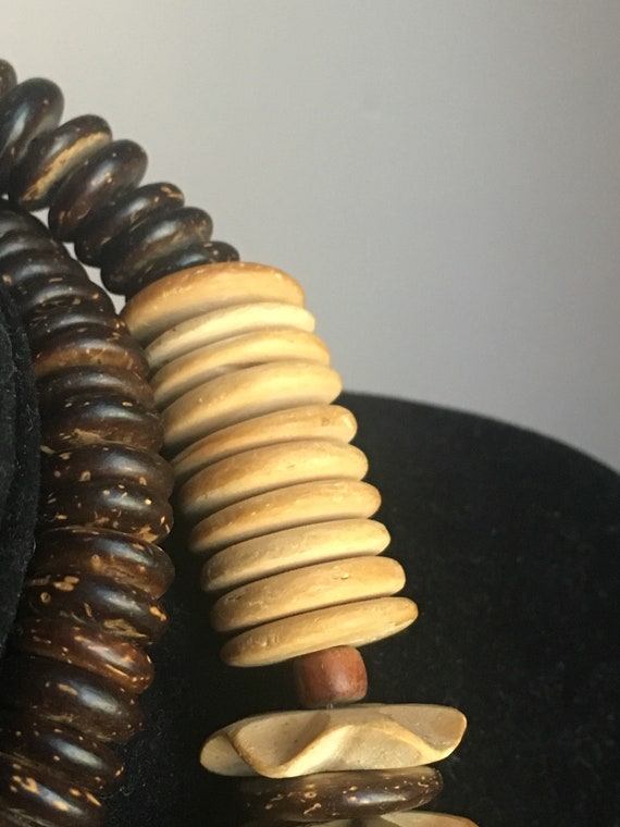 Wooden Elephant Necklace: Carved Beads, Mother of… - image 6