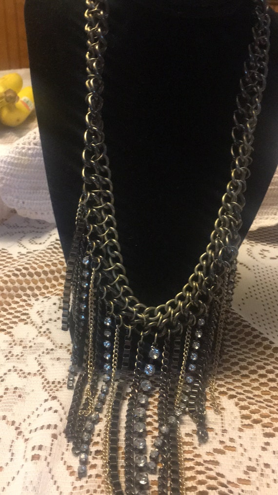 Chain Gang of Silver, Gray and Rhinestone Chains … - image 4
