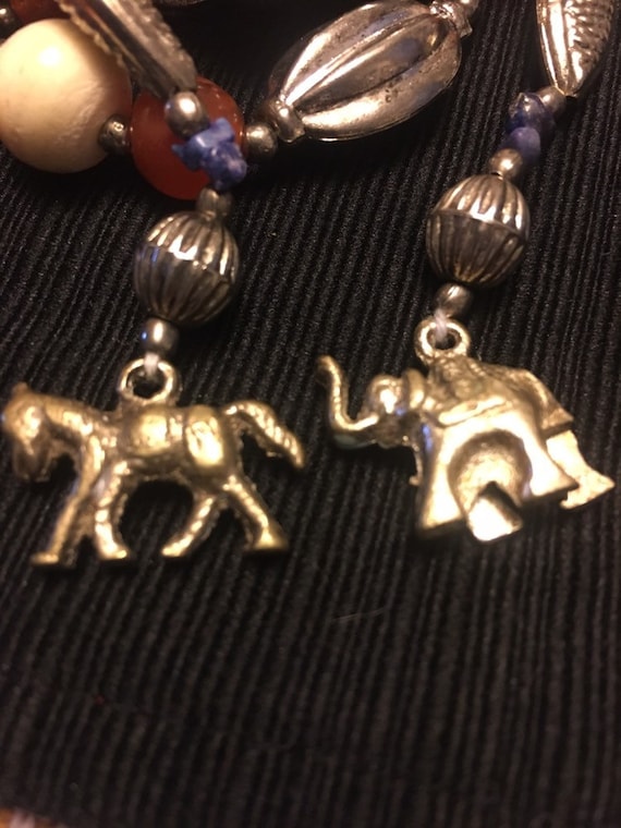 Political Gemstones Necklace; Boho Style, Semi Pr… - image 2