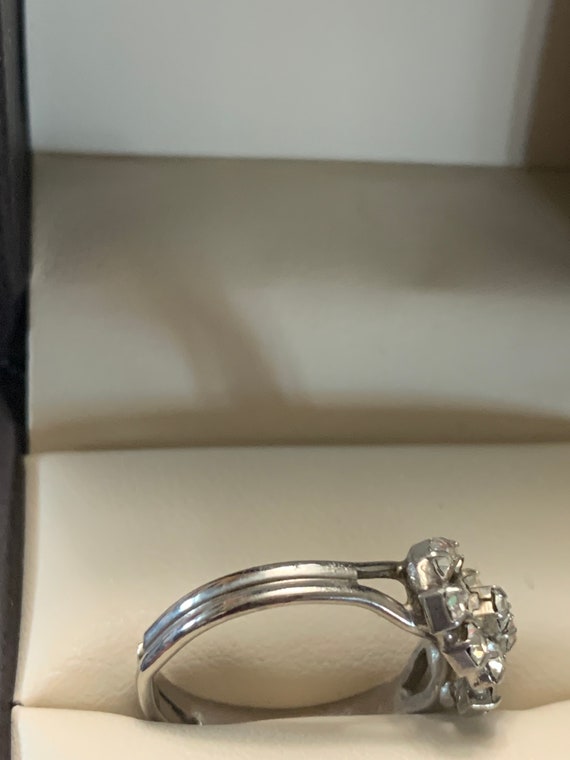 Interlocking Rhinestones Silver Ring - image 3