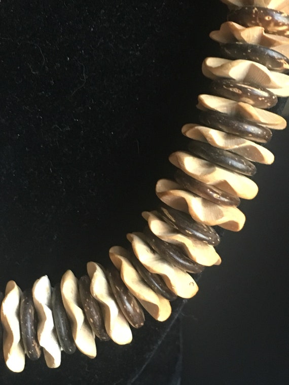 Wooden Elephant Necklace: Carved Beads, Mother of… - image 5