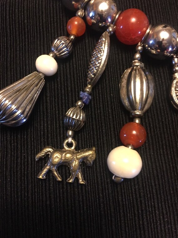 Political Gemstones Necklace; Boho Style, Semi Pr… - image 4