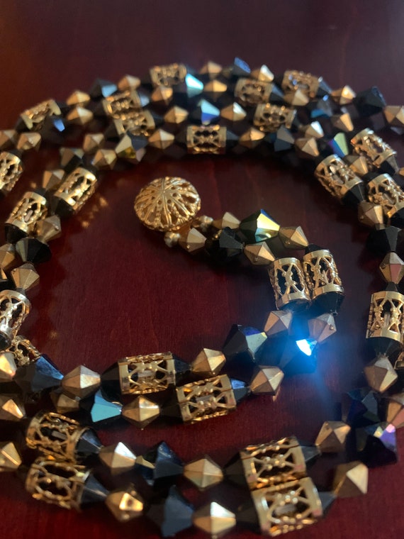 Dark Aurora Crystals Double Chain Necklace - image 1