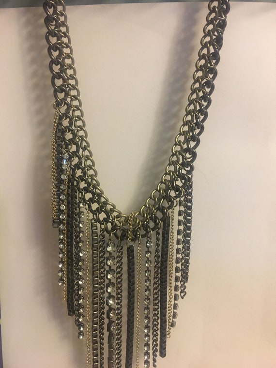 Chain Gang of Silver, Gray and Rhinestone Chains … - image 3