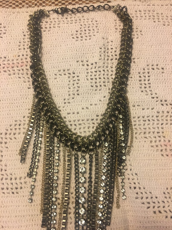 Chain Gang of Silver, Gray and Rhinestone Chains … - image 2