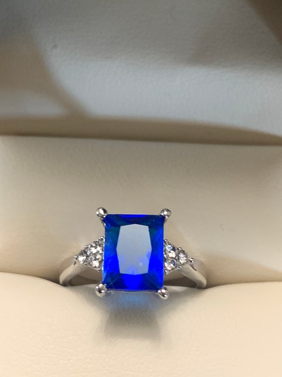 Dazzling Blue Crystal Ring - image 1