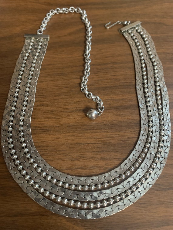 Five Strand Silver Necklace