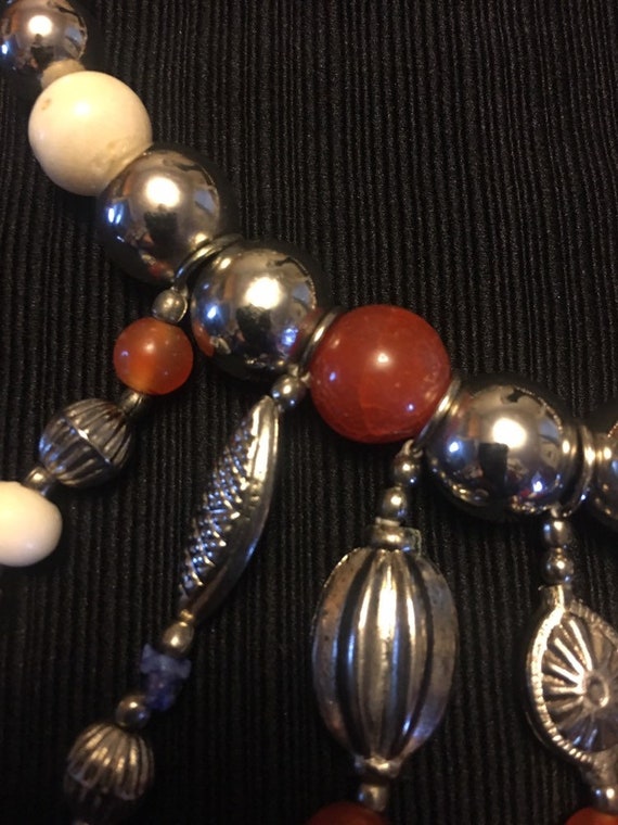 Political Gemstones Necklace; Boho Style, Semi Pr… - image 3