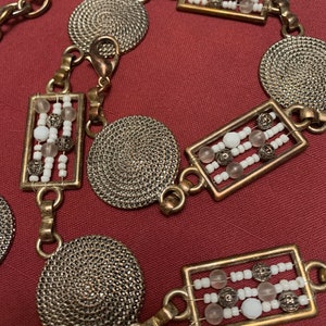 Ornate Silver Geometric Chain Belt