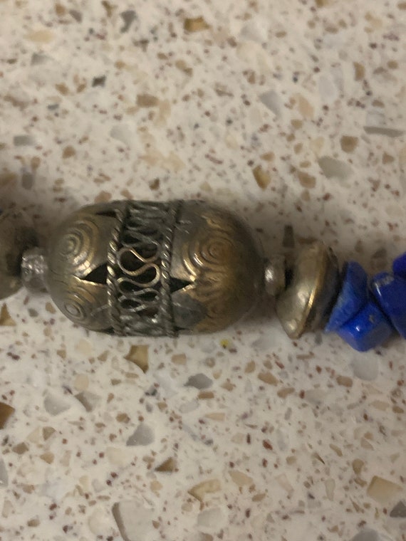 Lapis Lazuli and Brass Beads Necklace - image 6