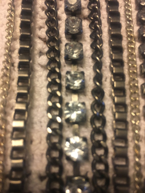 Chain Gang of Silver, Gray and Rhinestone Chains … - image 1