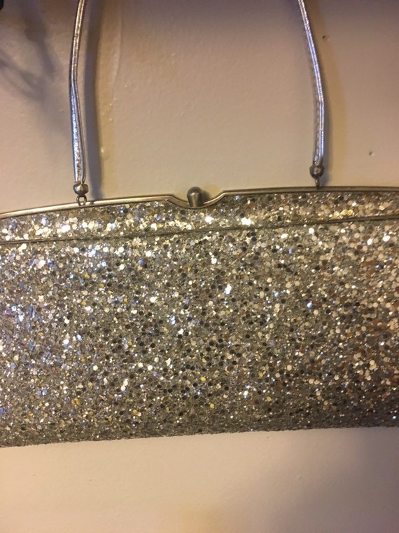 Silver Sequins Evening Bag - image 8