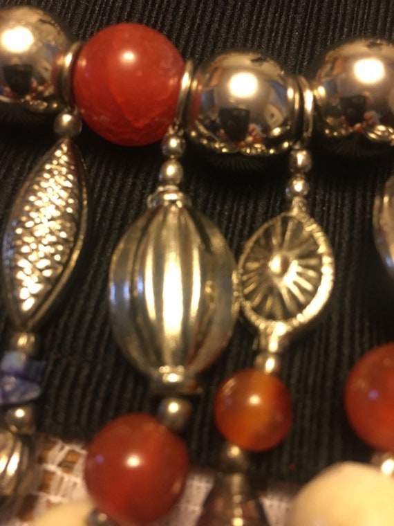 Political Gemstones Necklace; Boho Style, Semi Pr… - image 8