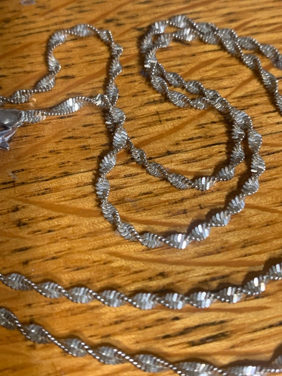 Sterling Silver Shimmering Spirals Chain Necklace