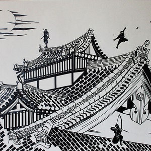 Ninja, Shinobi, martial art, Art, Print, Japanese