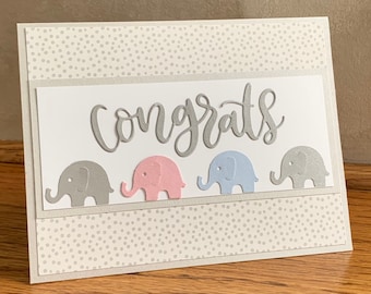 Twin Babies Congrats-Welcome Twins Card-Twin Baby Card-Twins Shower Card-Twin Girls or Twin Boys Congrats Card- Expecting Twins Card-