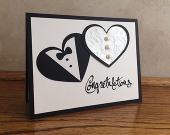 Wedding Card-Wedding Congratulations Card-Wedding Shower Card-Bride and Groom Card-Blank inside for your own personal message