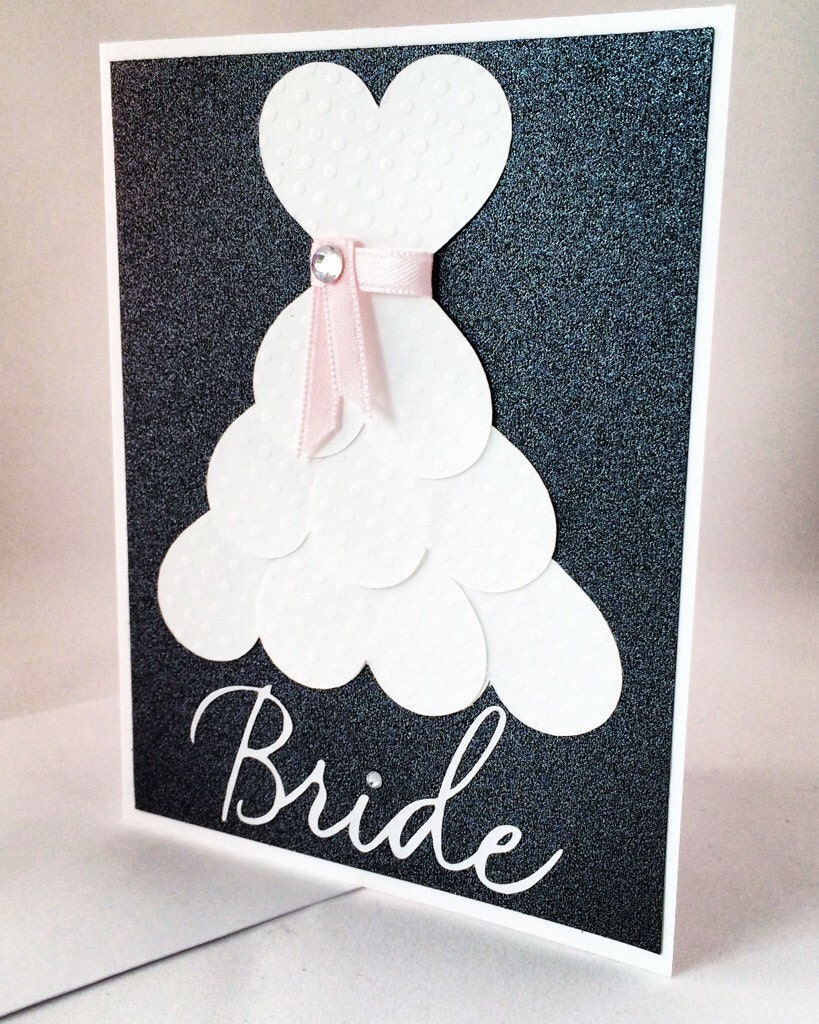 Bridal Shower Cardwedding Dressbride to Be Cardbridal Dress Etsy