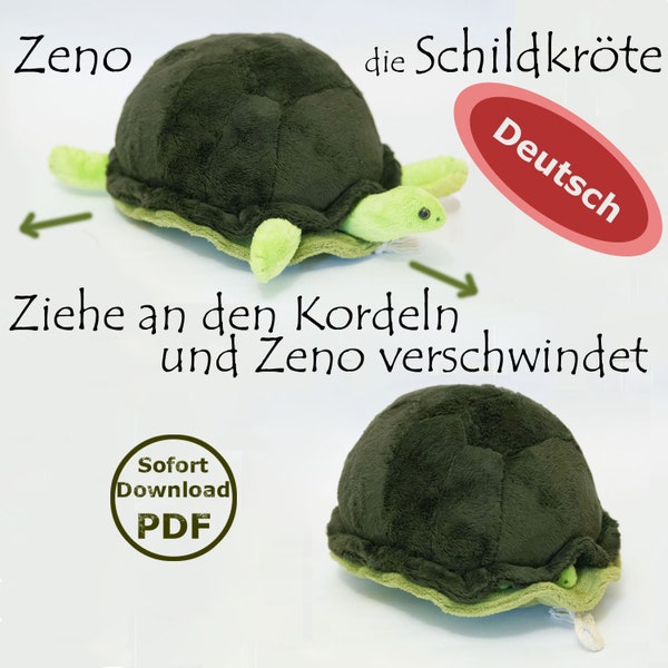 Schildkröte Kuscheltier PDF Schnittmuster und Nähanleitung mit Illustrationen