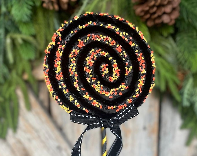 16" Candy Corn Lollipop, Sprinkle Lollipop, Halloween Lollipops, Halloween decor, Sprinkle lollipops, fake lollipops, 56574SP16