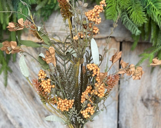 24" Beige Fall Filler Bush, 60919, Fall 60919, Beige Greenery Bush, Fall Greenery Bush, Fall Wreath Supply, 63048-BE