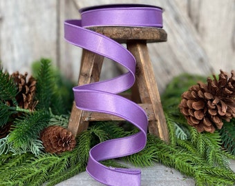 1" Purple Lavender Wired Ribbon, Farrisilk Ribbon, Satin Ribbon, Designer Ribbon, Purple Ribbon, 1 inch ribbon, Craft Supply, Floral Supply