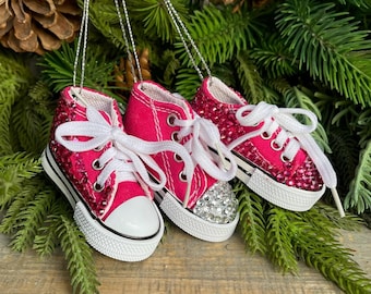 3" Pink Sneakers Ornament Set, Pink Ornaments, Christmas Ornaments Gifts, Pink Shoe Ornament, Pink Sneaker Shoe Ornament Set