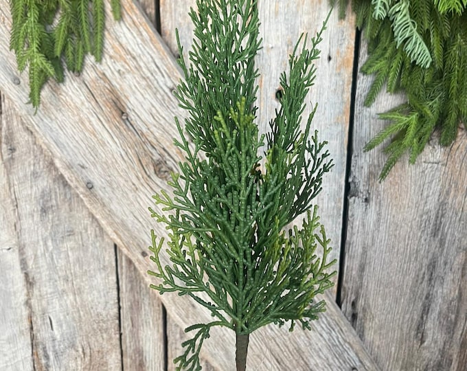 15" Cypress Pine Pick, Artificial Pine Spray, Christmas Greenery, Natural Touch Cypress Pick, Greenery, Pine Greenery, 64644
