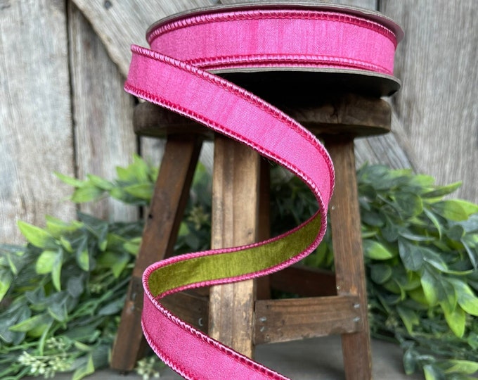 3/4” Bubblegum Pink Ribbon, Farrisilk ribbon, wired ribbon, Spring Ribbon, Pink Ribbon, Pink ribbon, Spring Greenery RK595-14