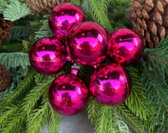 8" Hot Pink Ornament Ball Pick, Hot Pink Ball Pick, Ornament Pick, Wreath Supply, Ball Pick, Christmas Ornament Pick, Christmas Ornaments