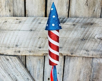 26" Rocket Patriotic Spray, American Rocket Pick, red white blue, 4th of july floral, patriotic wreath supply, patriotic floral, 74228RWB