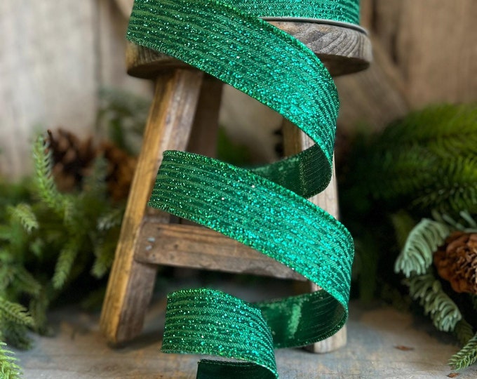 1" Emerald Green Ribbon, Farrisilk ribbon, Christmas Ribbon, Green Christmas Ribbon