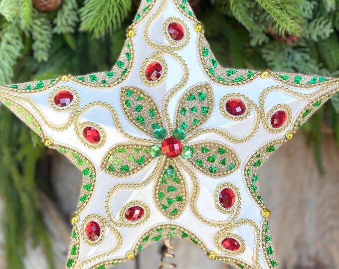 Jeweled Star Tree Topper, Star for Christmas Tree