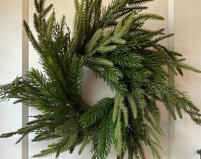 16" Christmas Pine Wreath, Cabinet Wreath, Small Wreath, Norfolk
