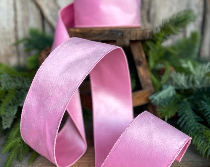 2.5" Pink Velvet Ribbon, baby pink velvet ribbon