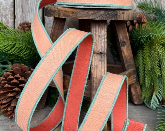 1" Coral Pastel Ribbon, Farrisilk Ribbon, Peach Pretty Pastel Ribbon