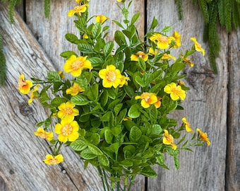 17" Yellow Floral Bush, Floral Filler Greenery