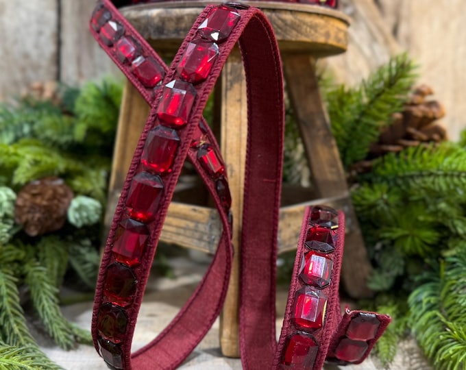 1" Burgundy Jeweled Ribbon, Farrisilk Emerald Cut Ribbon, Christmas Ribbon, RJ017-11