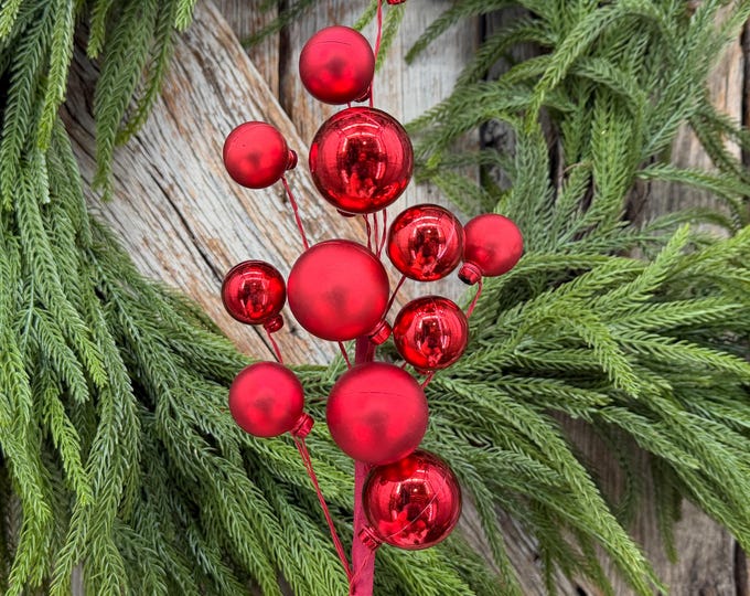 16" Red Ornament Pick