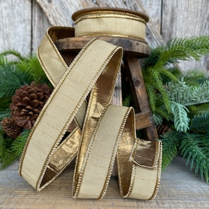 2 Inch Wide Wired Velvet Ribbon With Gold Trim - Etsy