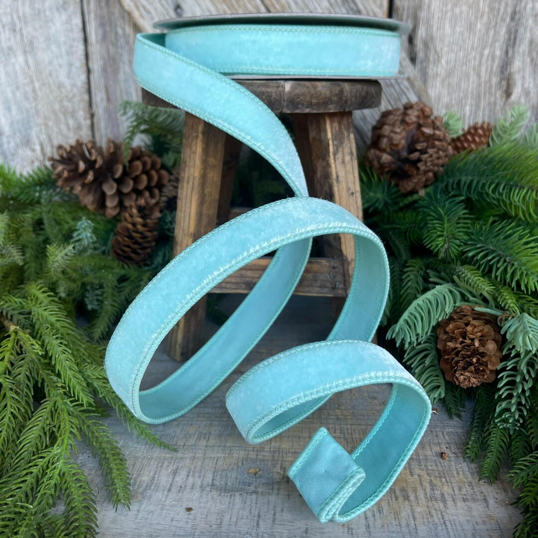1 Tiffany Blue Velvet, Blue Velvet Ribbon, Light Blue Ribbon, Blue ...