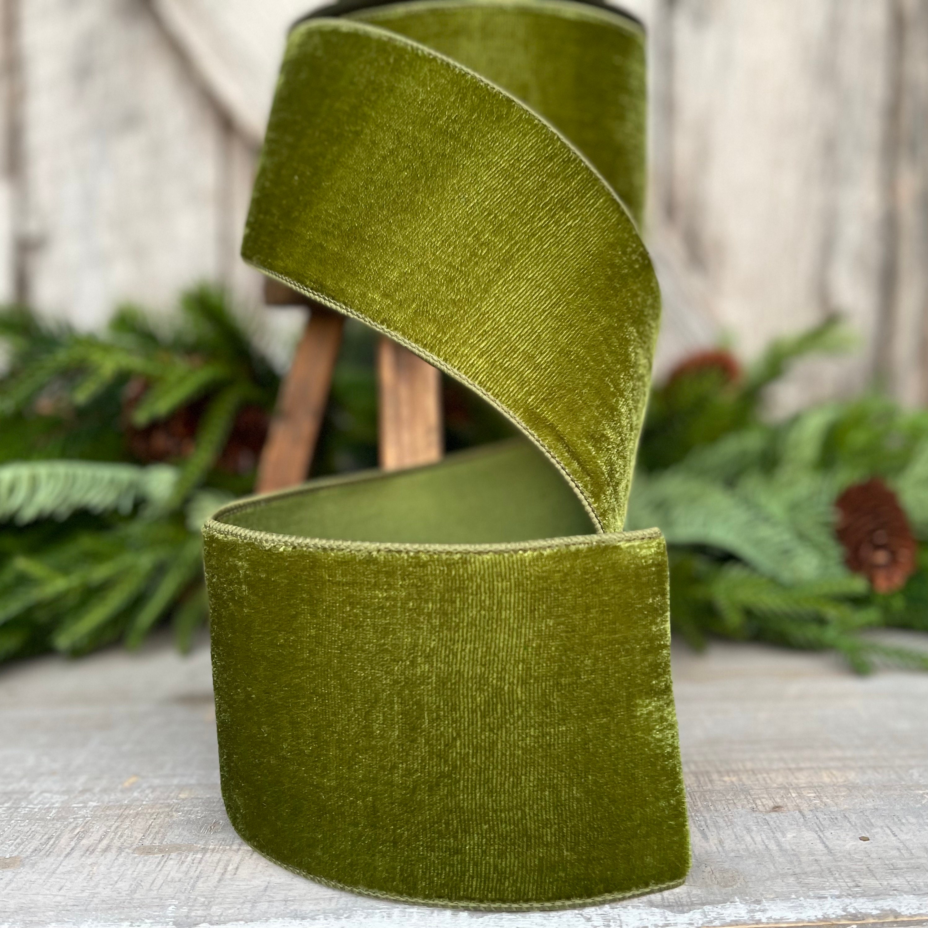  Green Ribbon for Gift Wrapping 3/8 Inch 25 Yds Forest