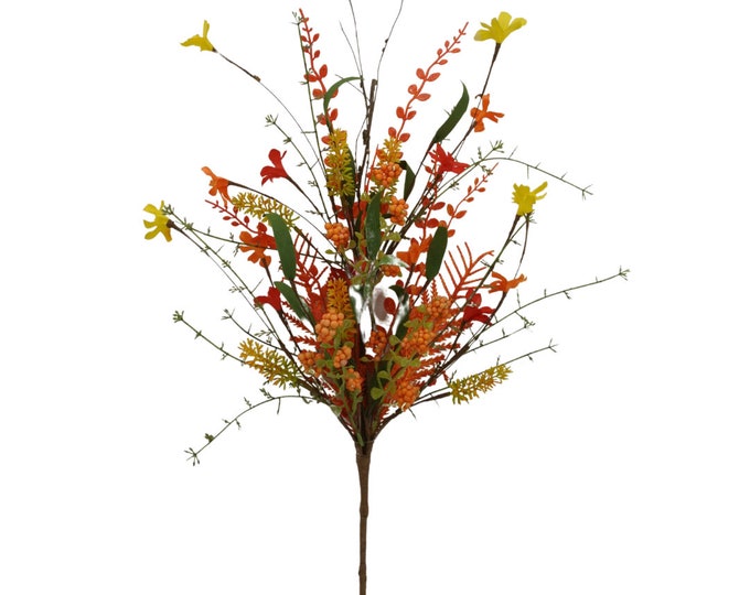 24" Orange Yellow Red Bush, 60919, Fall Bush, Orange Fall Bush, Fall Greenery, 63526-ORYELRD