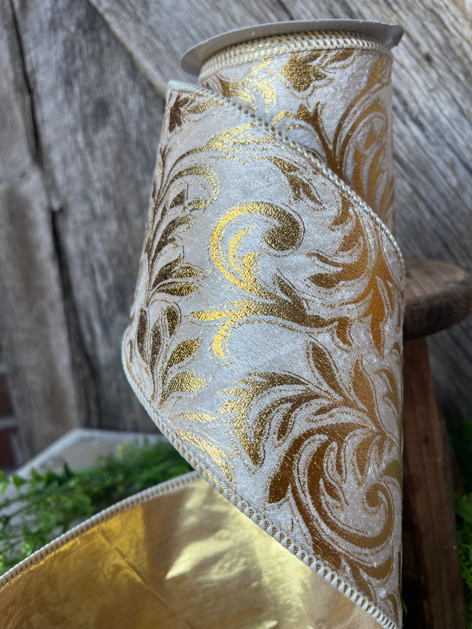 5 Yards Florence Scroll Ribbon 4 Gold Ribbon Gold - Etsy