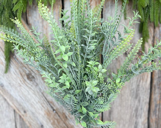 23” Mixed Greenery Bush, Artificial Greenery Bush, Faux Mixed Foliage, Wreath Greenery, Spring Greenery, 85616