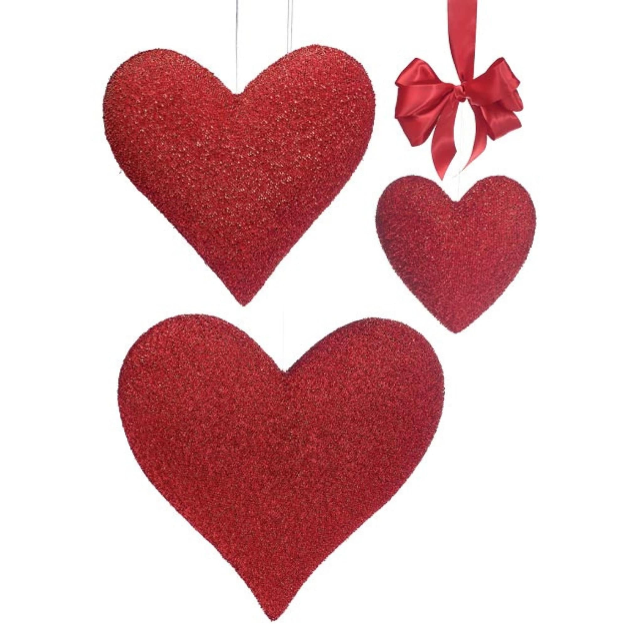 4 Heart Ornaments, Be Mine Ornament, Red and Pink Heart Ornament, Velvet  Ornamnets, Velvet Hearts, Wreath Attachment, Valentine Wreath 